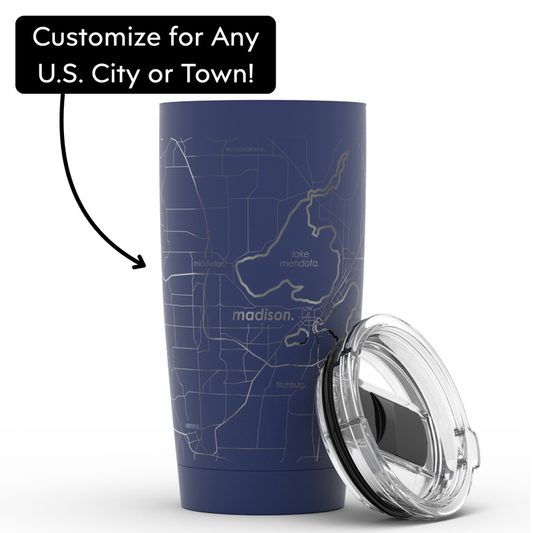 Ashland, Holliston or Hopkinton Town Map 20oz Travel Tumbler