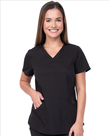 Ava Therese Back Knit Scrub Top