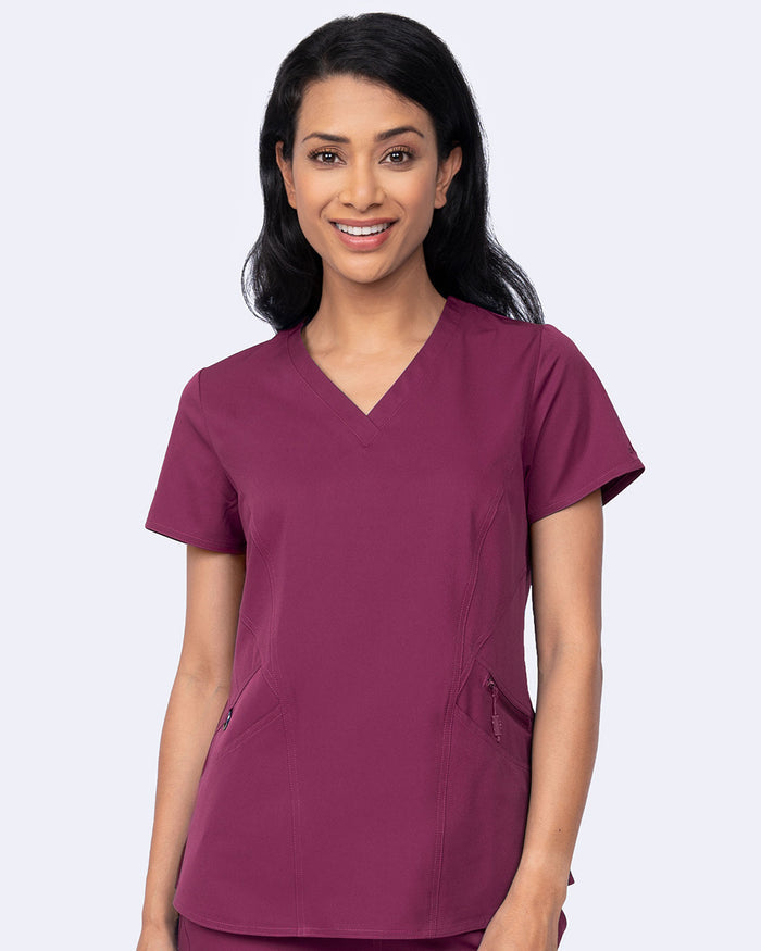 Ava Therese Back Knit Scrub Top