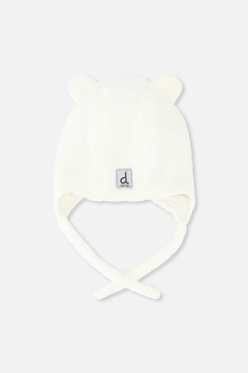 Baby Winter Sherpa Hat With Ear Flaps And Ears Off-White-0