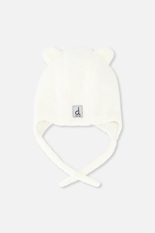 Baby Winter Sherpa Hat With Ear Flaps And Ears Off-White-0
