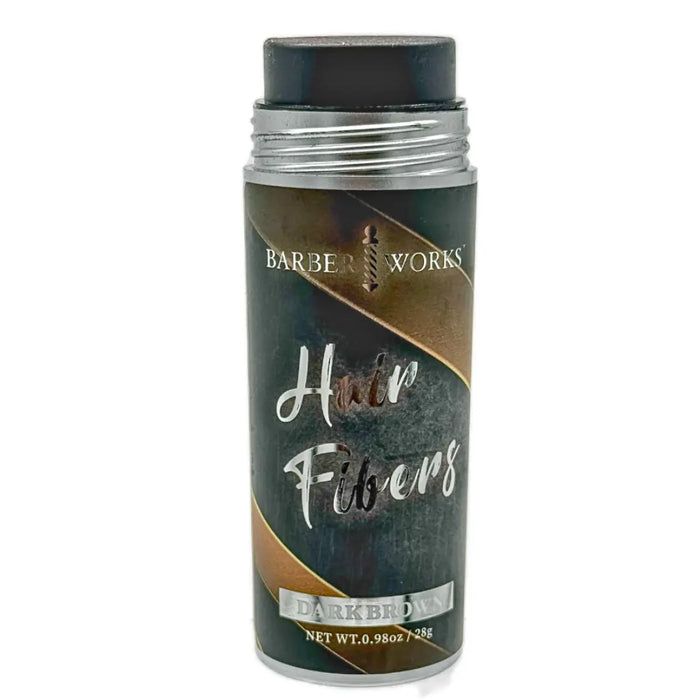 Barber Works Hair Fibers (28g) - Dark Brown | Instant Thicker Look for Men & Women Barber Works