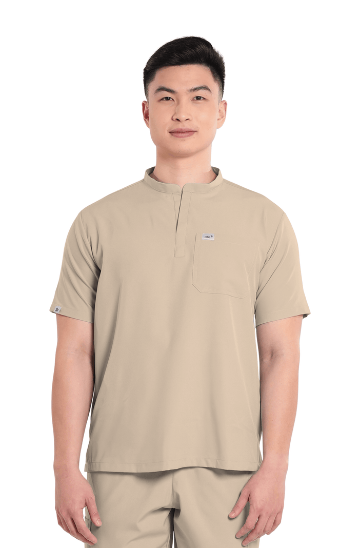 Basicflex® Custom Fit Mandarin Men Scrub Top