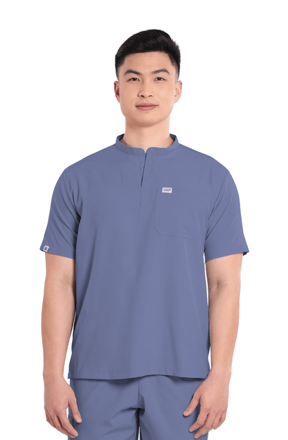 Basicflex® Custom Fit Mandarin Men Scrub Top