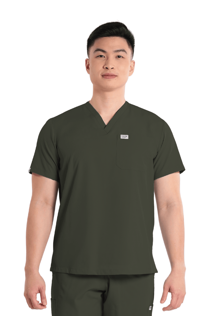Basicflex® Custom Fit V-Neck Men Scrub Top