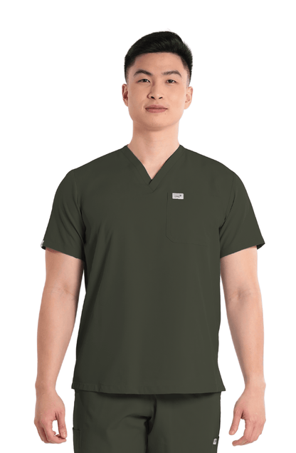 Basicflex® Custom Fit V-Neck Men Scrub Top