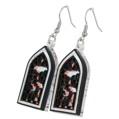 Stained Glass Window Earrings - Bats