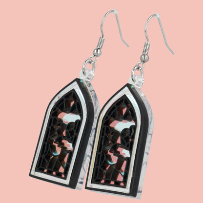 Stained Glass Window Earrings - Bats