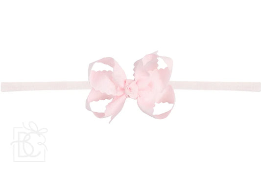 BC 3.5 Powder Pink Scallop Edge Bow on Pantyhose