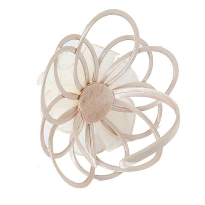 Beige Satin & Pearl Looped Fascinator