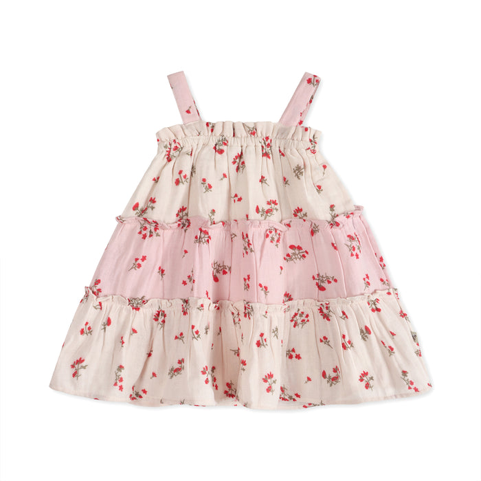 Bijou Tiered Floral Baby Dress Front (Organic)