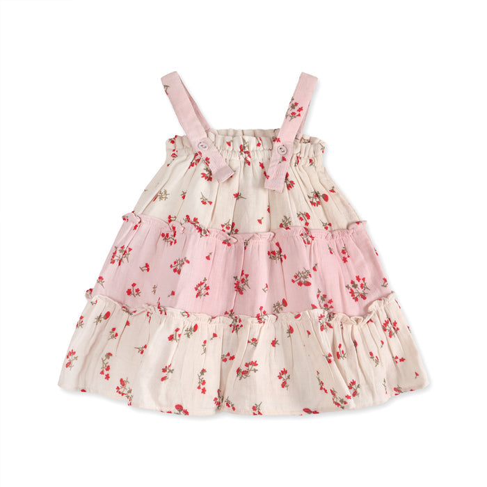 Bijou Tiered Floral Baby Dress Back (Organic)