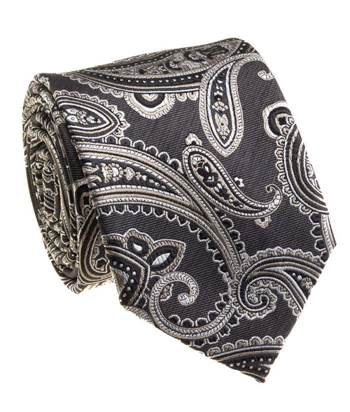 Black paisley patterned tie