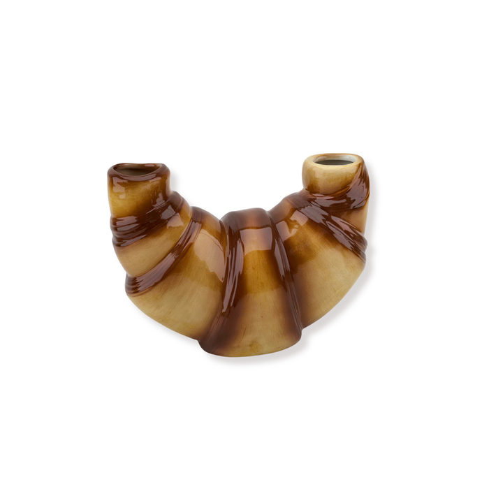 Bloemenvaas - Croissant Vaas - Bruin - Dolomiet - 20x10x15cm