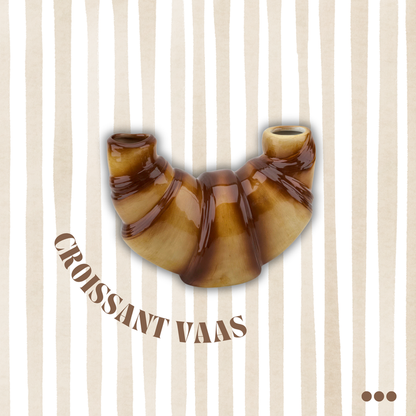Bloemenvaas - Croissant Vaas - Bruin - Dolomiet - 20x10x15cm