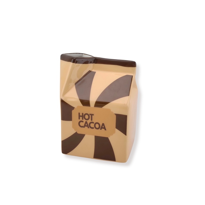Bloermenvaas - Melkpak Vaas 'Hot Cocao' - Bruin/Karamel - Dolomiet - 10,5x9x13,5cm
