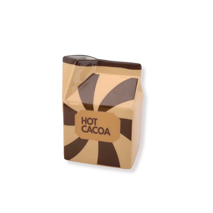 Bloermenvaas - Melkpak Vaas 'Hot Cocao' - Bruin/Karamel - Dolomiet - 10,5x9x13,5cm