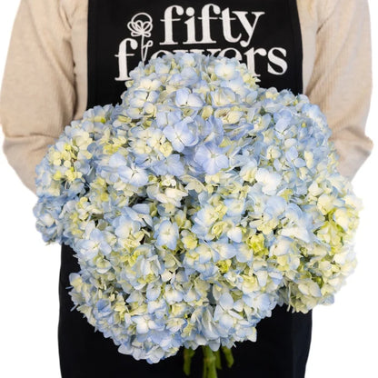 Sea Glass Blue Hydrangea Flower Apron - Image