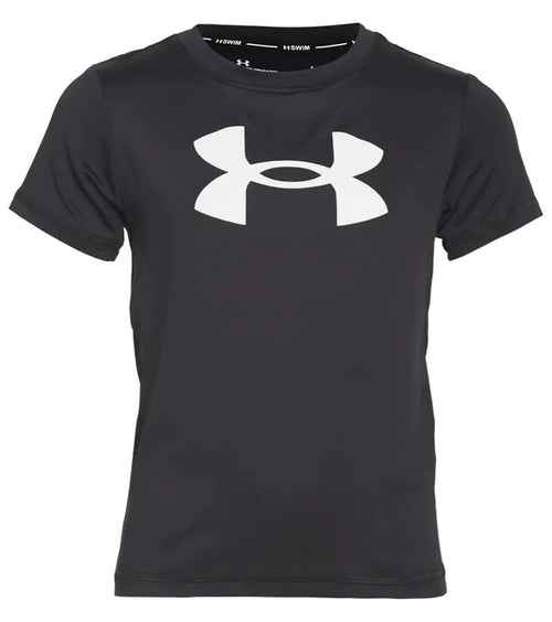 Under Armour boys short sleeve surf shirt in Black with front logo