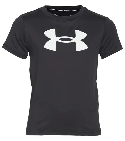 Under Armour boys short sleeve surf shirt in Black with front logo