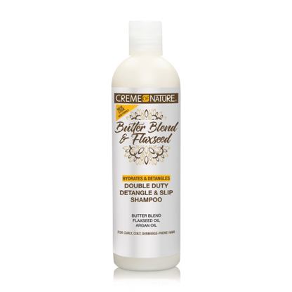 Butter Blend & Flaxseed Double Duty Detangle & Slip Shampoo 12oz by CREME OF NATURE