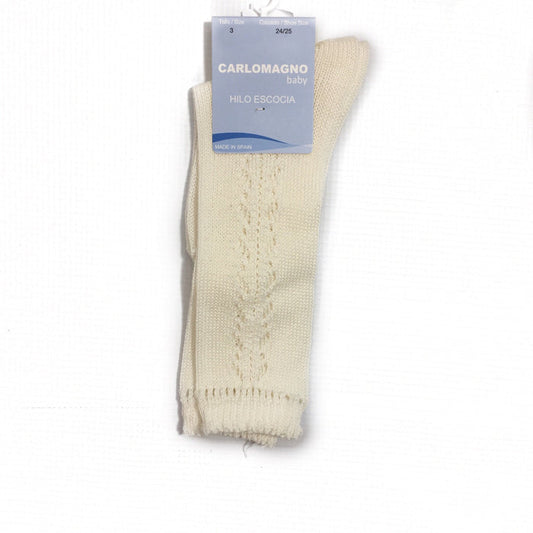 Carlomagno Natural Crochet Knee High