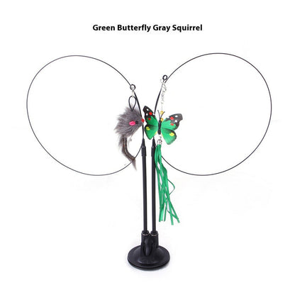 Green Butterfly Gray Mouse / As Shown