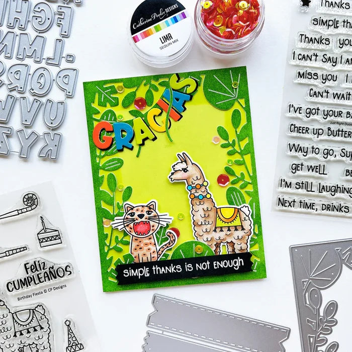 Catherine Pooler - Cover Plate Die - Deepest Darkest Peru. Home to many of our Peruvian critters (and Paddington Bear) the Deepest Darkest Peru Cover Plate Die creates a lush jungle scene. Available at Embellish Away located in Bowmanville Ontario Canada. Example by brand ambassador.
