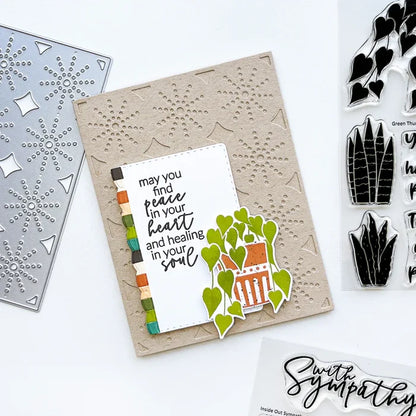 Catherine Pooler - Cover Plate Die - Rays of Light. Add fun texture to your next card with the Rays of Light Cover Plate. This sun ray pattern die will be perfect white on white or with a wisp of color blended over top. Available at Embellish Away located in Bowmanville Ontario Canada. Card example by brand ambassador.