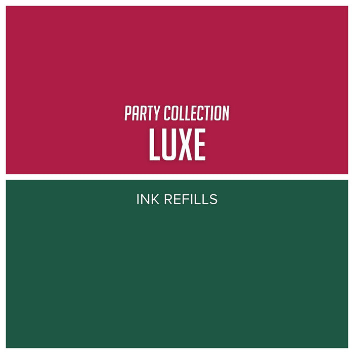 Catherine Pooler - Party Collection Luxe - Refills/Reinkers. When your Party card calls for a little elegance, you might need to reach for a darker, rich, jewel tone accent.  For those occasions, we offer the Luxe Collection.  Fully saturated, deep shades of luxurious color, these colors will round out each Party Color family with a bang. Available at Embellish Away located in Bowmanville Ontario Canada.