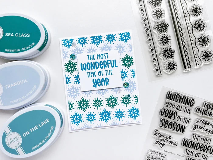 Catherine Pooler - Sentiments Stamp Set - Seasonal Mix. Get a mix of all the sentiments you need for this holiday season with the Seasonal Mix Sentiments Stamp Set! Available at Embellish Away located in Bowmanville Ontario Canada. Example by brand ambassador.
