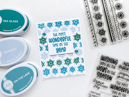 Catherine Pooler - Sentiments Stamp Set - Seasonal Mix. Get a mix of all the sentiments you need for this holiday season with the Seasonal Mix Sentiments Stamp Set! Available at Embellish Away located in Bowmanville Ontario Canada. Example by brand ambassador.
