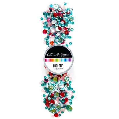 Catherine Pooler - Sequin Mix - Lapland. Did you spot Santa and his reindeer? You might when visiting the Lapland, the arctic region of Scandinavia. Available at Embellish Away located in Bowmanville Ontario Canada.