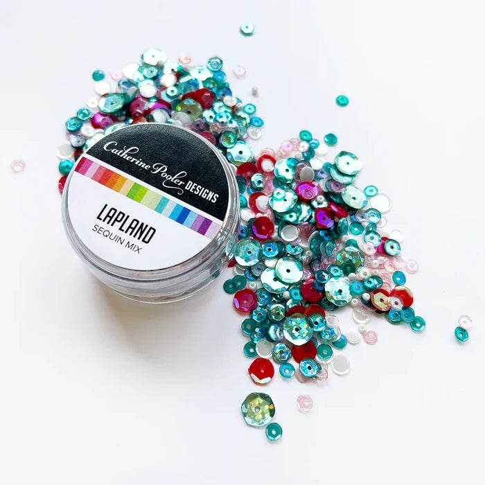 Catherine Pooler - Sequin Mix - Lapland. Did you spot Santa and his reindeer? You might when visiting the Lapland, the arctic region of Scandinavia. Available at Embellish Away located in Bowmanville Ontario Canada.