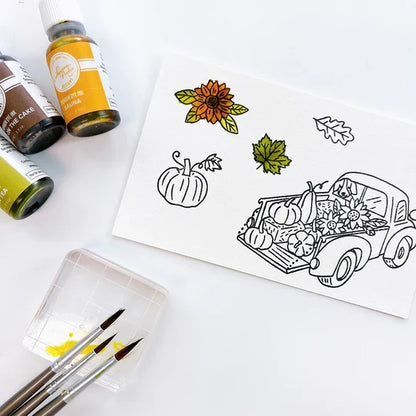 Catherine Pooler - Stamp - Pumpkin Pick-Up. Just need to the Stamp Set? Straight from the farm, the Pumpkin Pick-Up Stamp Set is the quintessential fall image! Available at Embellish Away located in Bowmanville Ontario Canada. Example by brand ambassador.