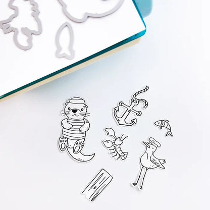Catherine Pooler - Stamp & Die Set - Ahoy Matey. Get ready for a swashbuckling good time in your crafty space! The Ahoy Matey Stamp Set and its coordinating dies includes a cast of the cutest North East Coast fisherman you have ever seen! Available at Embellish Away located in Bowmanville Ontario Canada.