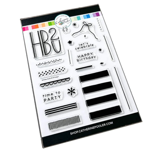 Catherine Pooler - Stamp & Die Set - Birthday Stacks. No birthday is complete without the stacks of cake and presents! The Birthday Stacks 6x8 Set will allow you to stamp and decorate your own cakes or wrapped gifts with its layered design. Available at Embellish Away located in Bowmanville Ontario Canada.