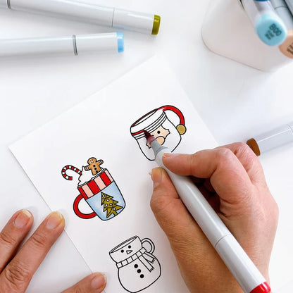 Catherine Pooler - Stamp & Die Set - Holiday Mug. From the makers of the original Mug Shots Stamp Set comes Holiday Mug Shots Stamps and coordinating dies! Features all your favorite winter friends- Santa, Rudolf, Snowman and even the Gingerbread man. Available at Embellish Away located in Bowmanville Ontario Canada.