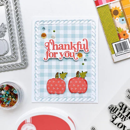 Catherine Pooler - Stamp & Die Set - Sentiments - Joyful Thanks. Send a "big thanks" with the Joyful Thanks Sentiment Stamp & Die Set. This stamp set features some large sentiments and smaller complimentary sentiments to use alone or inside the card. Available at Embellish Away located in Bowmanville Ontario Canada. Example by brand ambassador.