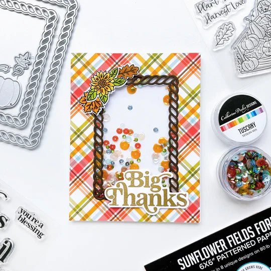 Catherine Pooler - Stamp & Die Set - Sentiments - Joyful Thanks. Send a "big thanks" with the Joyful Thanks Sentiment Stamp & Die Set. This stamp set features some large sentiments and smaller complimentary sentiments to use alone or inside the card. Available at Embellish Away located in Bowmanville Ontario Canada. Example by brand ambassador.