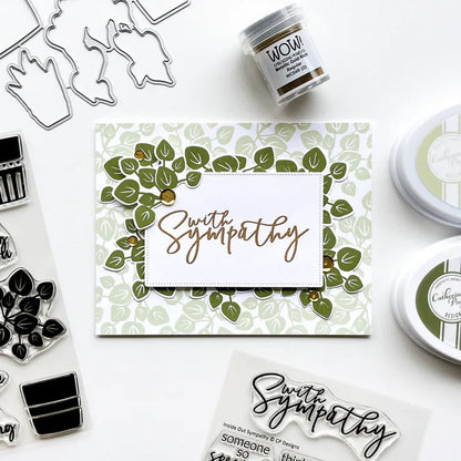 Catherine Pooler - Stamp & Dies Set - Green Thumb. Create your card happy place with this Stamp Set and dies. House plants and pots are super fun to mix and match. Grab an array of shades of green and have fun experimenting with stamping. Available at Embellish Away located in Bowmanville Ontario Canada. Card example by brand ambassador.