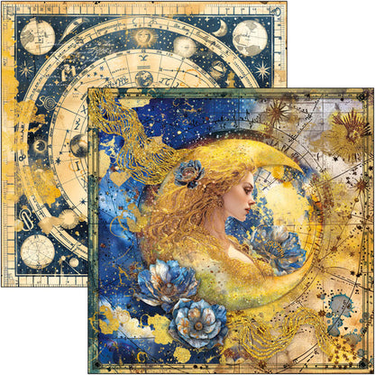 Ciao Bella - 12X12 Paper Pad - Celestial. Available at Embellish Away located in Bowmanville Ontario Canada.