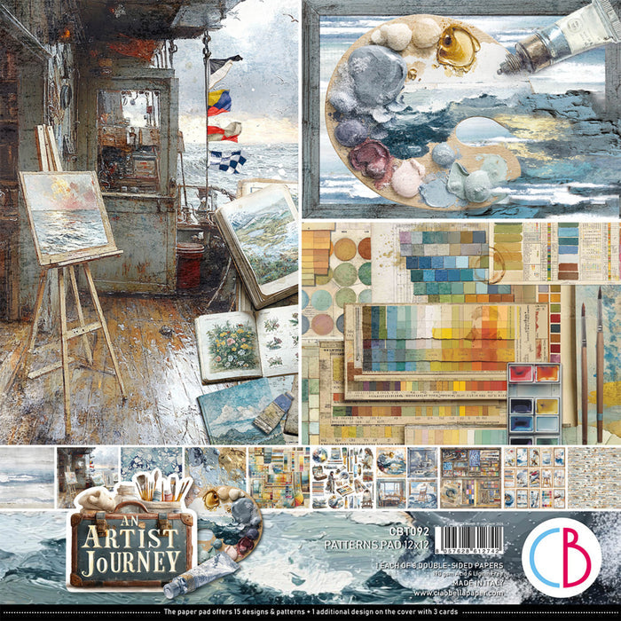 Ciao Bella - 12X12 Patterns Pad - An Artist Journey. Includes 8 Sheets. Available at Embellish Away located in Bowmanville Ontario Canada.