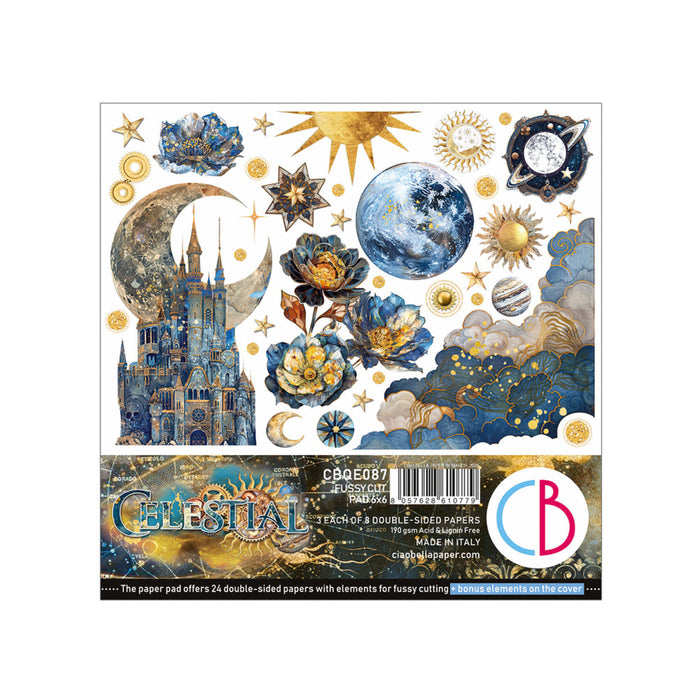 Ciao Bella - 6X6 Fussy Cut Pad - Celestial. Available at Embellish Away located in Bowmanville Ontario Canada.