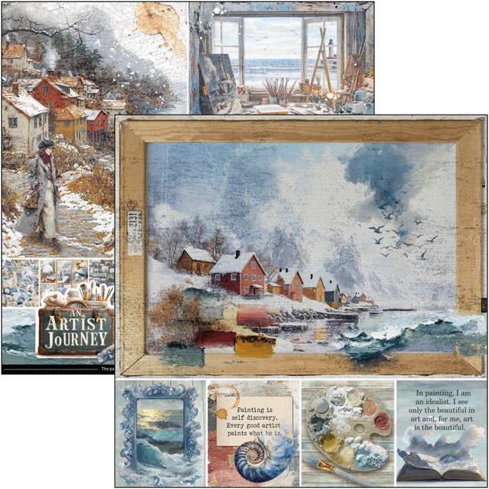 Ciao Bella - 8X8 Paper Pad - An Artist Journey. Includes 12 Sheets. Available at Embellish Away located in Bowmanville Ontario Canada.