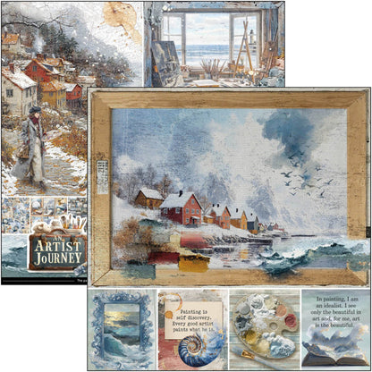 Ciao Bella - 8X8 Paper Pad - An Artist Journey. Includes 12 Sheets. Available at Embellish Away located in Bowmanville Ontario Canada.