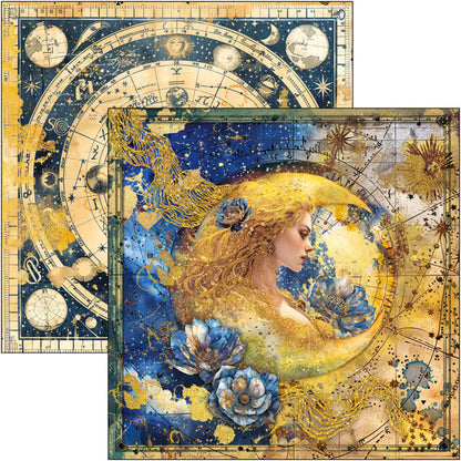 Ciao Bella - 8X8 Paper Pad - Celestial. Available at Embellish Away located in Bowmanville Ontario Canada.