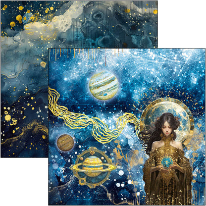 Ciao Bella - 8X8 Paper Pad - Celestial. Available at Embellish Away located in Bowmanville Ontario Canada.