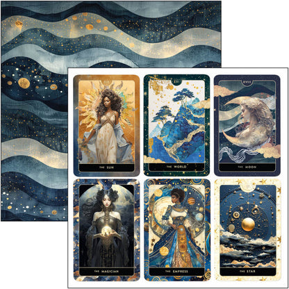 Ciao Bella - 8X8 Paper Pad - Celestial. Available at Embellish Away located in Bowmanville Ontario Canada.