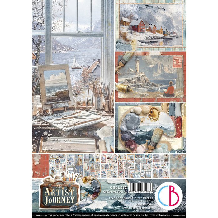 Ciao Bella - A4 Creative Pad - An Artist Journey. Includes 9 Sheets. Available at Embellish Away located in Bowmanville Ontario Canada.